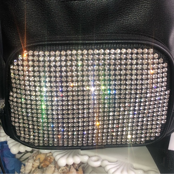 NWT! Madden Girl Black Rhinestone Mini Back Pack - Picture 2 of 7